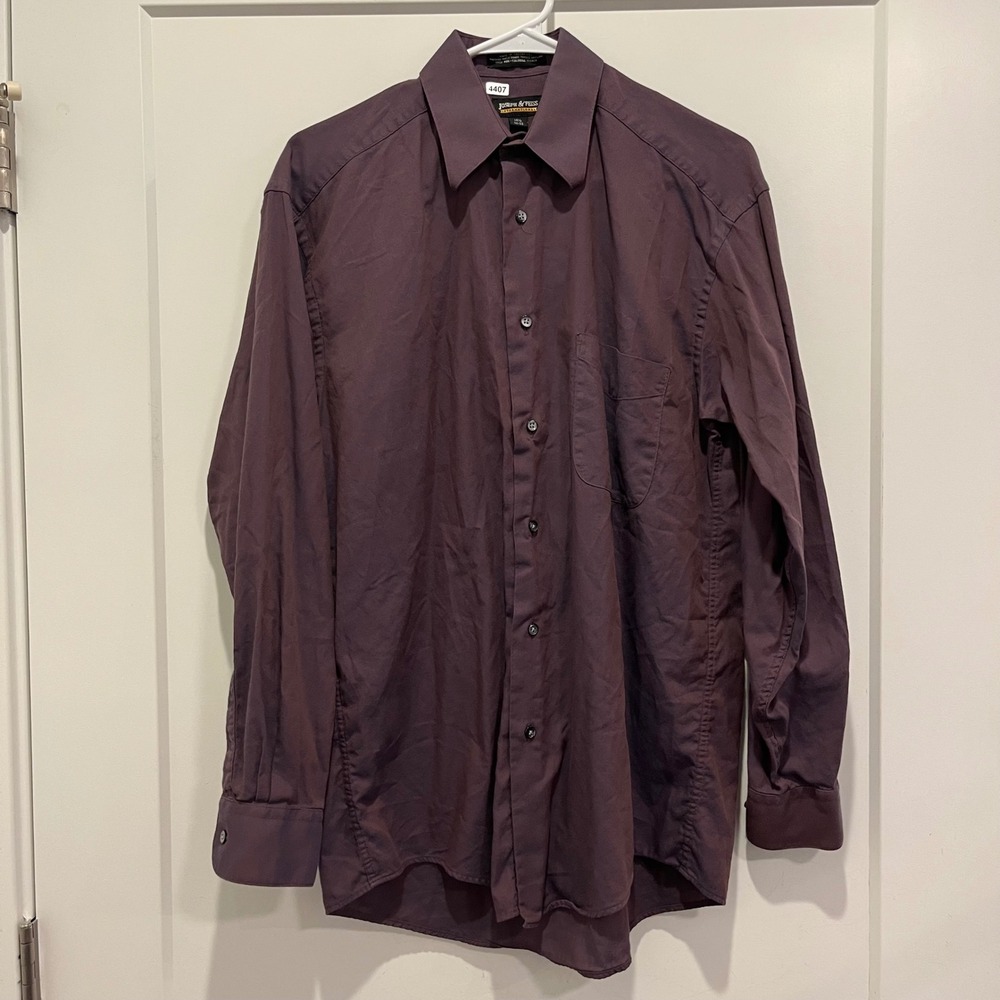 Joseph & Feiss International Mens Purple Cotton Dress Shirt 14.5 32-33 9/1